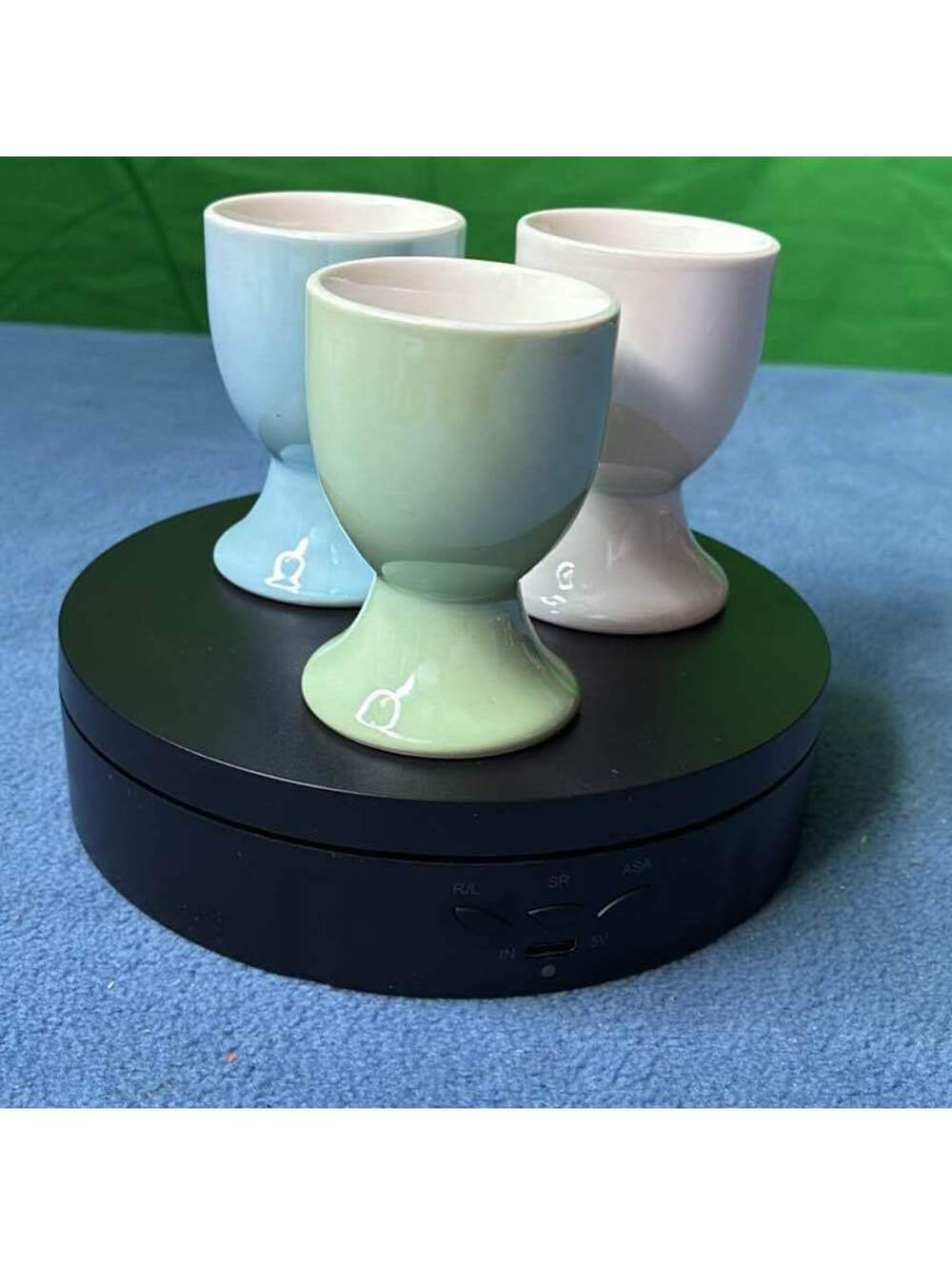 Set of 3 Pastel Ceramic Egg Cups